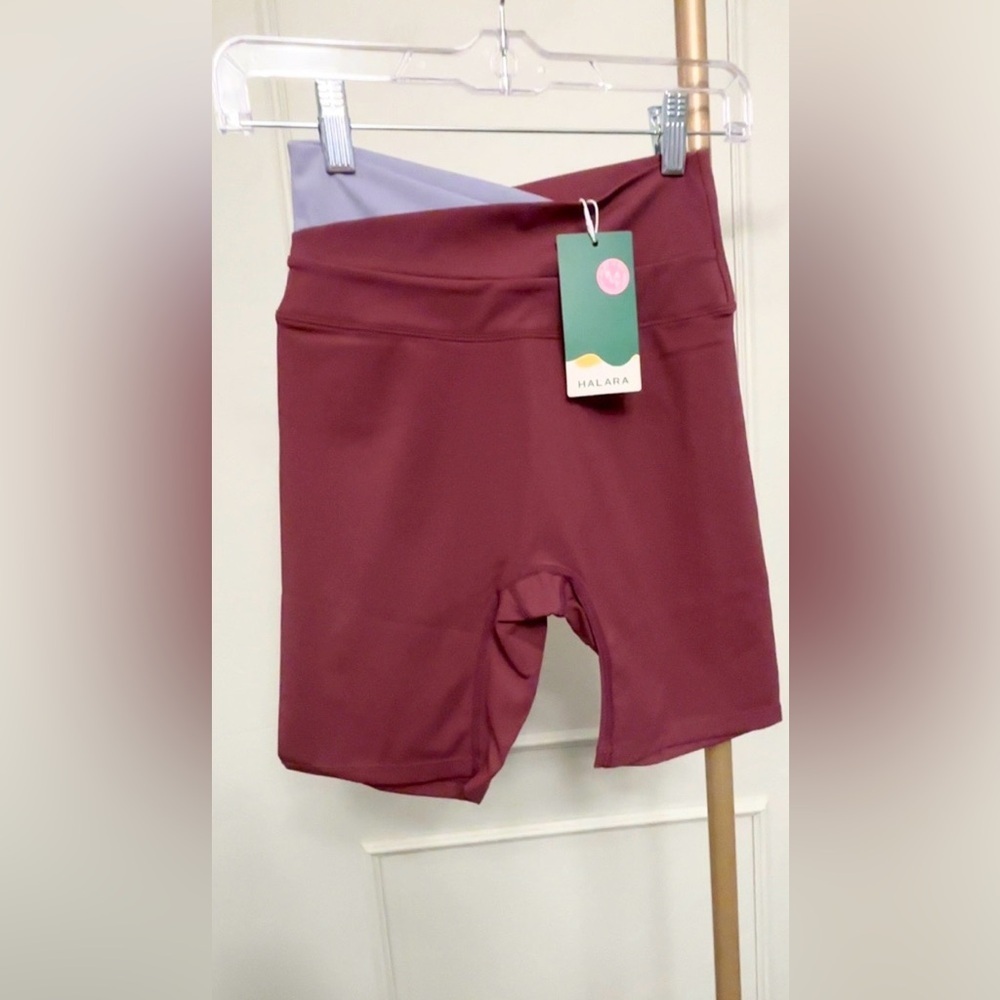 Halara Bike Shorts Lavender Waistband MSRP $49